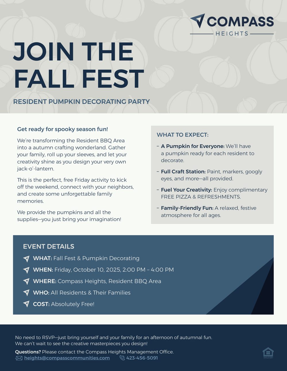 Fall Fest and pumpkin decorating flyer