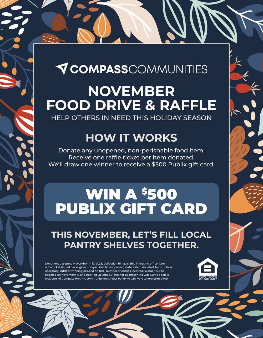 November food drive flyer