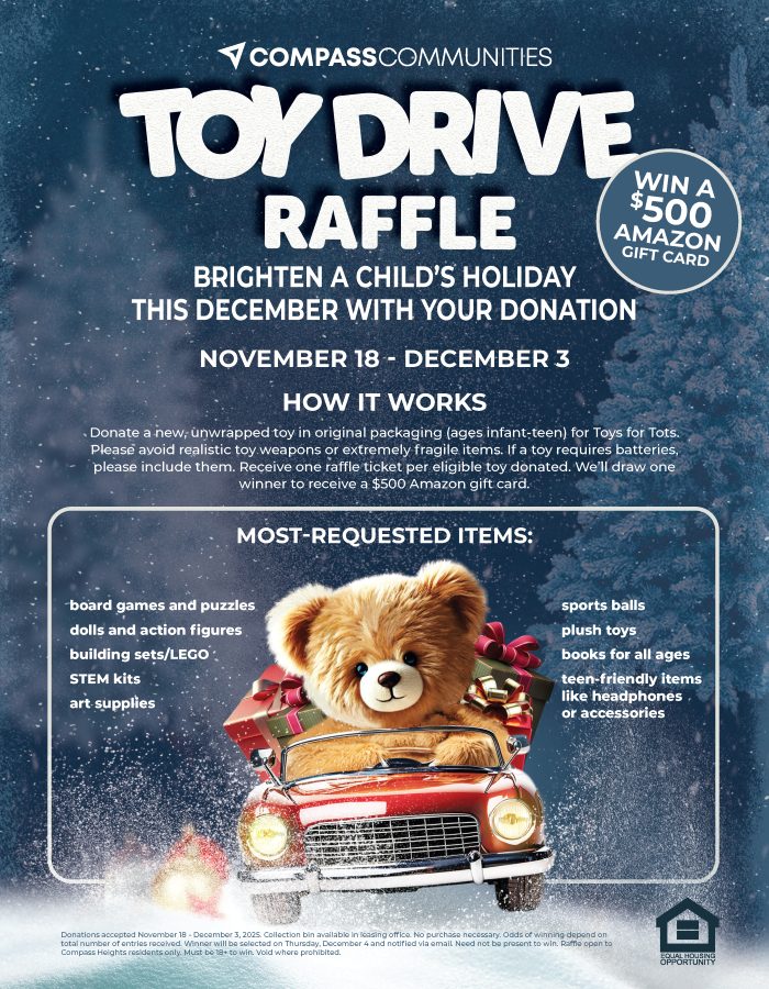 Holiday toy drive flyer
