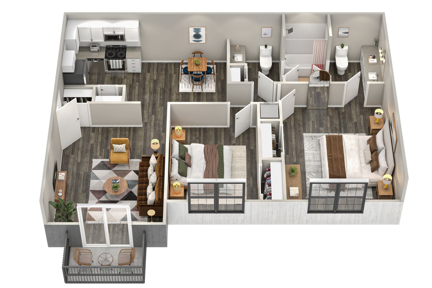 Two-bedroom floor plan