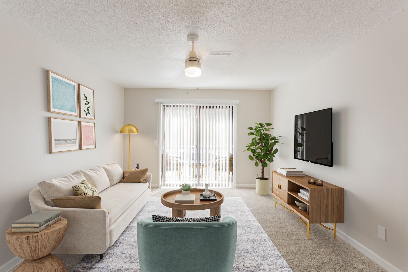 Living room with balcony